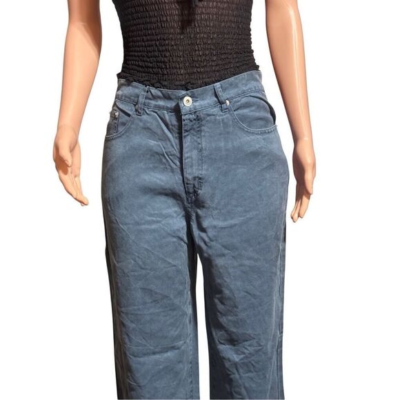 Pulp stovepipe jean high-waisted tencel teal pants M/8 - Picture 4 of 10